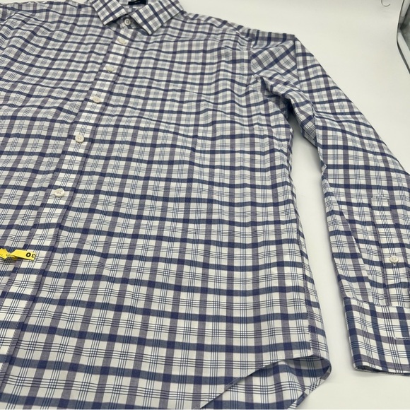 J.Crew Men’s XL Slim Flex Wrinkle Free Button-Up Shirt – Blue Plaid Cotton Blend - Picture 3 of 12